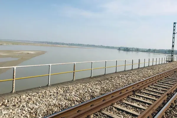 North Indian railway bridge Balawali distric Bijnor Uttar Pradesh India