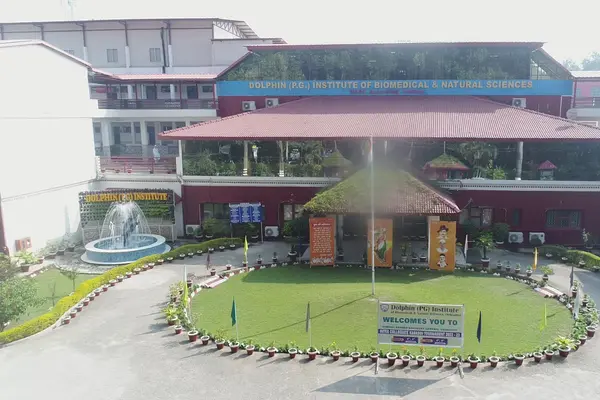 Dolphin pg college drone shot from the front of the college