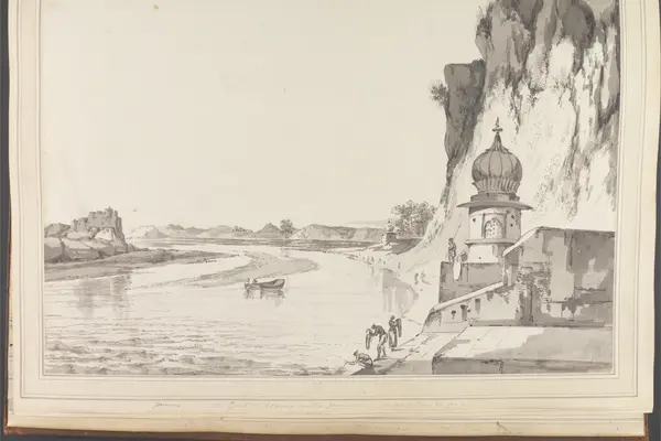 William Hodges - A View of the Gaut at Etawa on the Banks of the River Jumna - B1978.43.17