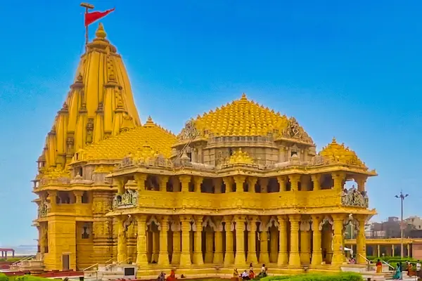 "Aerial view of Somnath temple 02, Prabhas Patan Gujarat