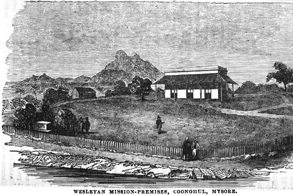 Wesleyan-Mission Premises, Coonghul, Mysore (VII, p.129, October 1950) - Copy