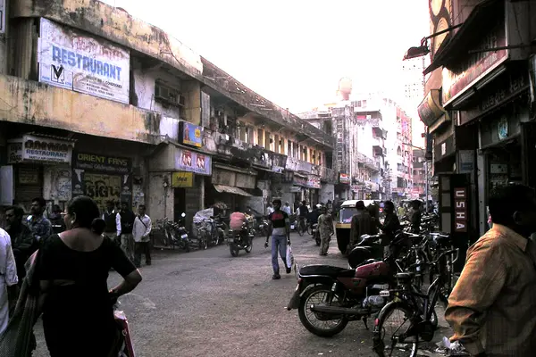 Street in Valsad with an old building
