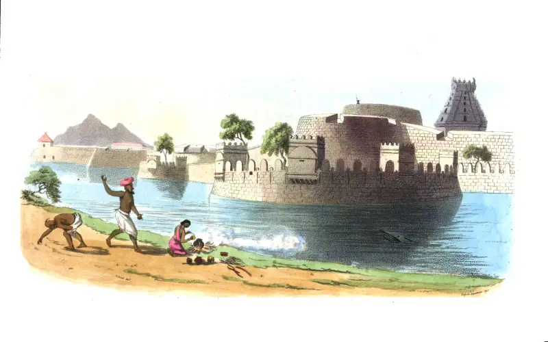 Vellore fort, colour painting